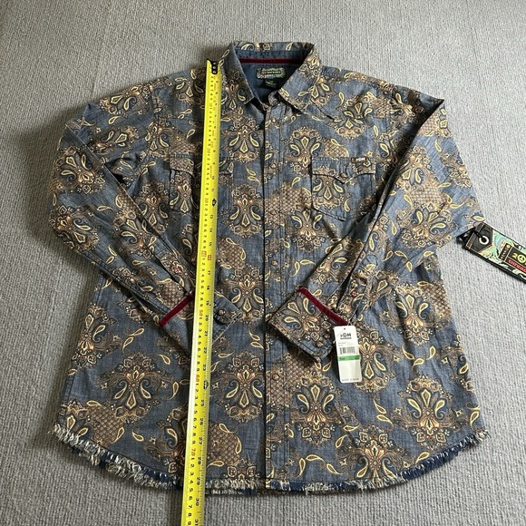 2OH Threads Mens Western Cut‎ Paisley Fringe Old Hippies Shirt Size Large NWT - Picture 8 of 8